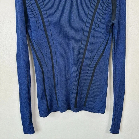 Diane Von Furstenberg Navy and Black Crew Neck Sweater - Picture 7 of 16